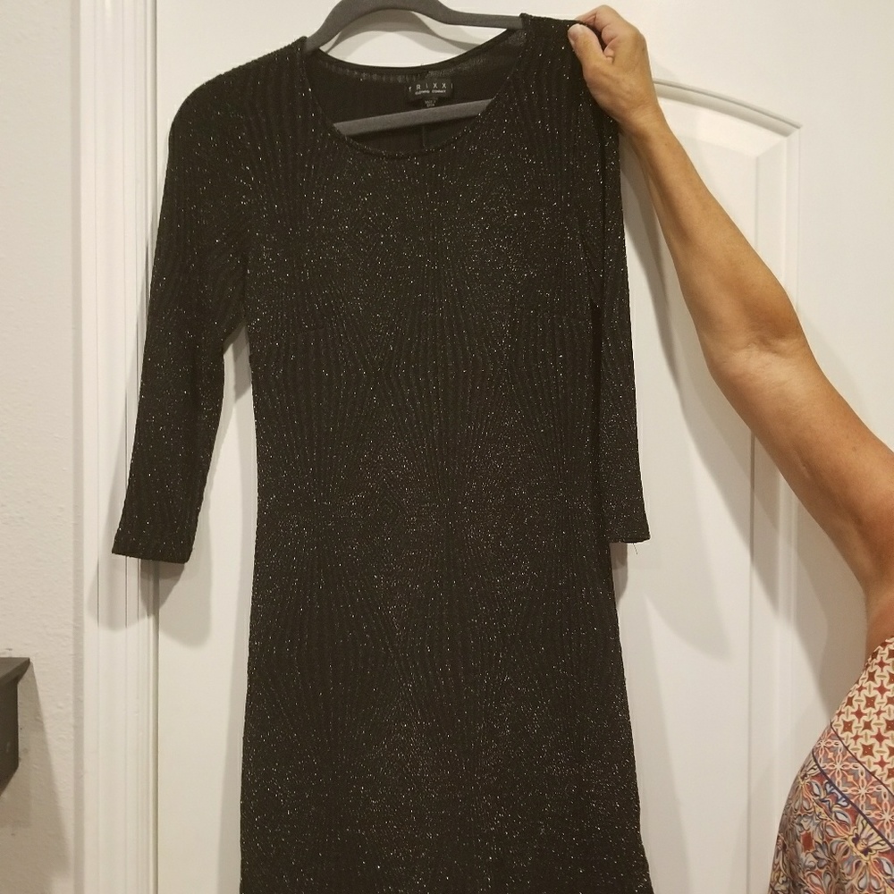 Black Dress with silver glitter detail